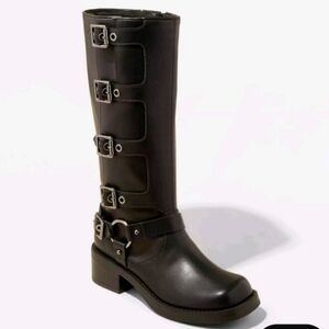 Women's Rebel Tall Riding Boots with Memory Foam Insole - Wild Fable Black 8 M